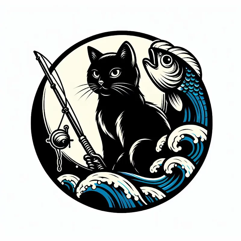 黑皮貓釣魚